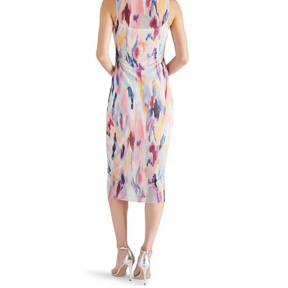 Steve Madden Mesh Colorful Midi Dress SZ S Fitted - Picture 2 of 7
